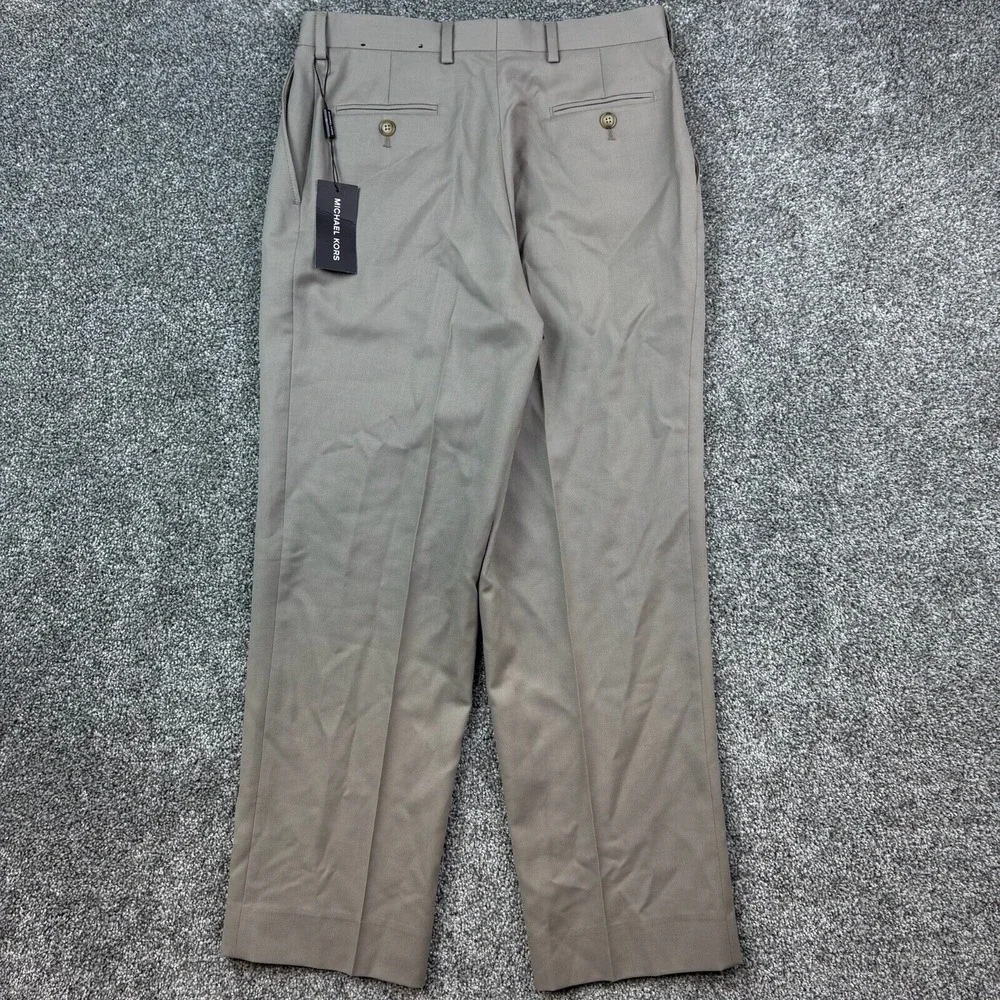 NWT‎ Michael Kors Pants Women's 28 Brown High Rise Wool Blend Straight Leg Dress